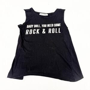 Gypsy Warrior Black Sleeveless Tank Top White Graphic Size S/M